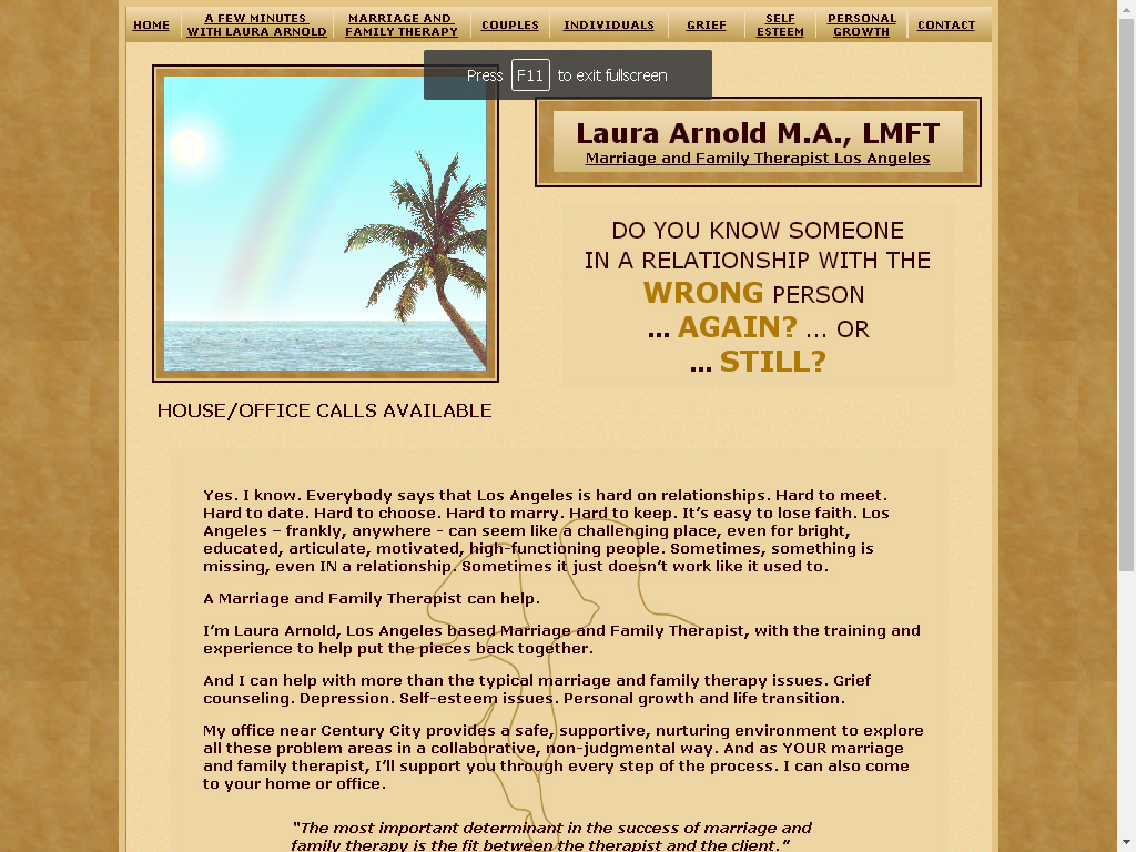 Website Design / Development & SEO Laura Arnold Marriage & Family Therapist